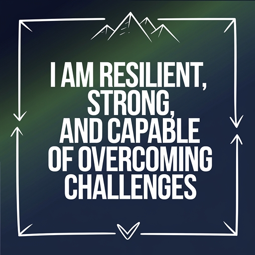 Mantras to Transform Your Mindset for 2025 with text I am resilient, strong, and capable of overcoming challenges