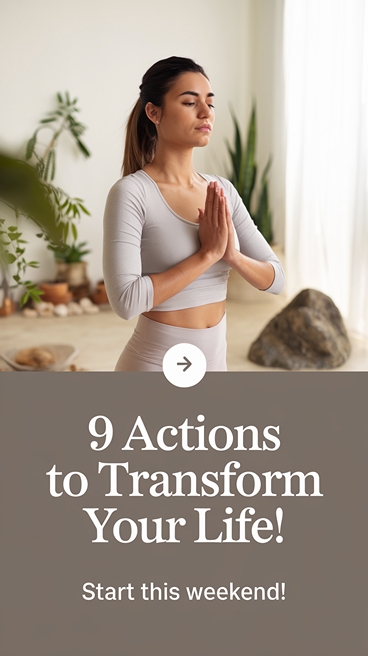 A happy woman practicing yoga outdoors, highlighting the connection between physical activity and personal transformation.