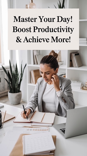 A woman joyfully organizing her planner with colorful pens and sticky notes, highlighting the importance of planning in boosting productivity.