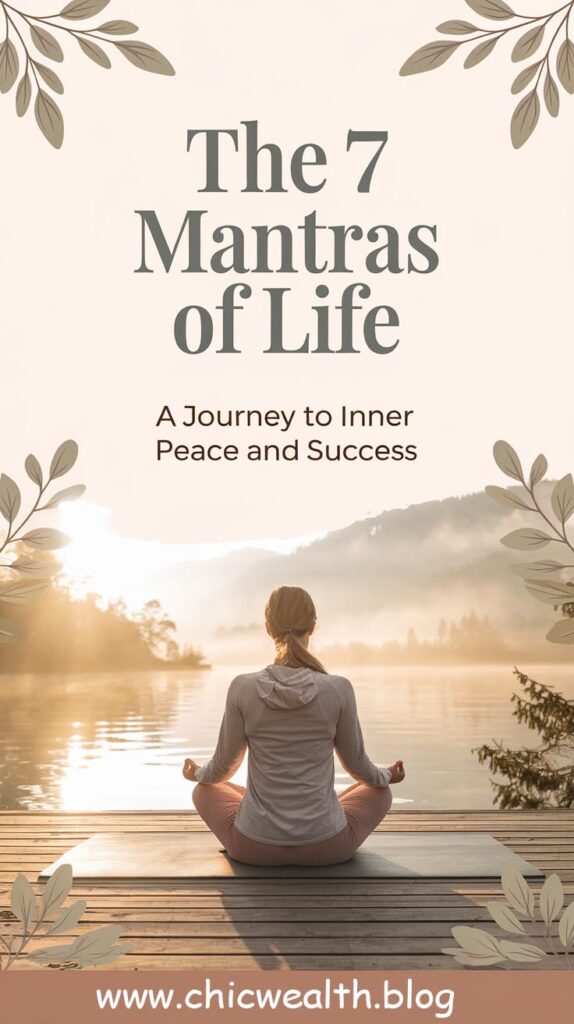 The Seven Mantras of Life: An Enlightening Journey towards Achieving Inner Peace and Success (2) copy. This guide encapsulates essential principles that can lead one toward a profound sense of tranquility while simultaneously paving the way for success in various aspects of life.