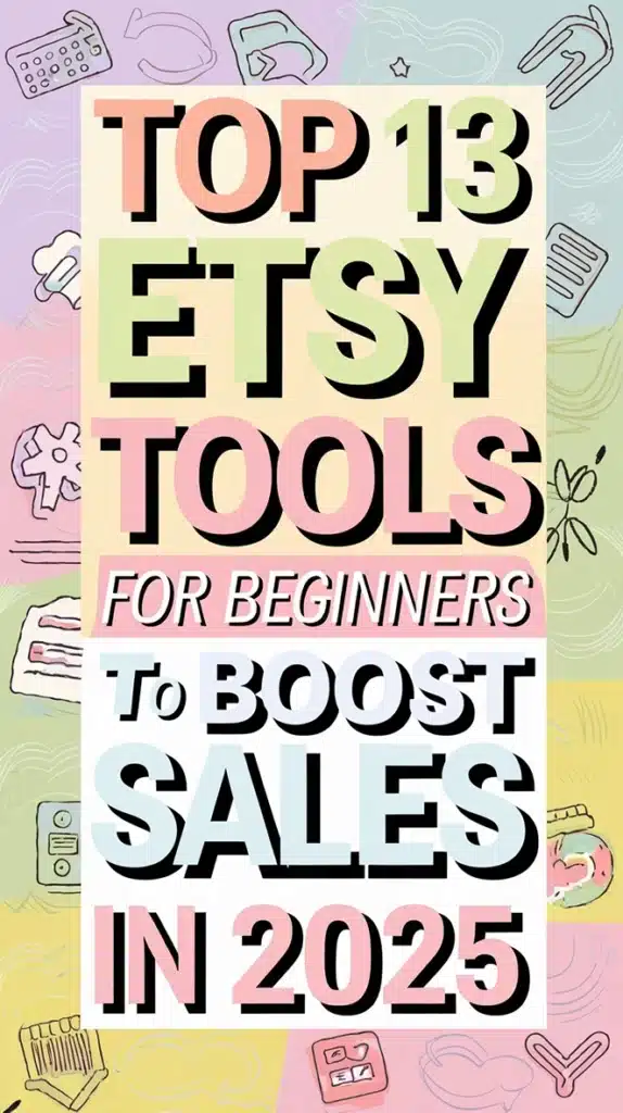 An infographic illustrating key Etsy tools to optimize shop performance and increase product visibility for new sellers in the thriving Etsy marketplace.